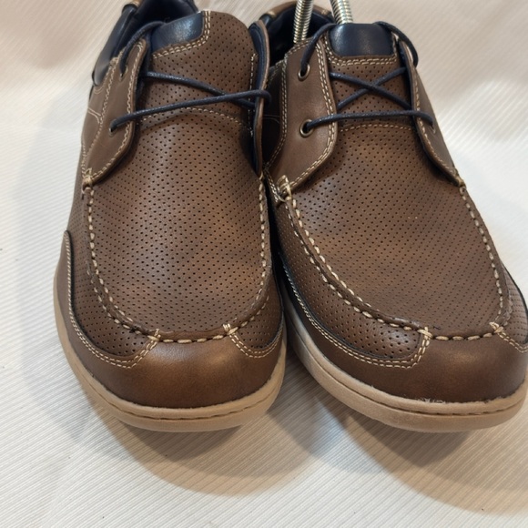 Izod Classic Brown Leather Boat Shoes loafers like new memory foam casual sz 11 - Picture 13 of 15